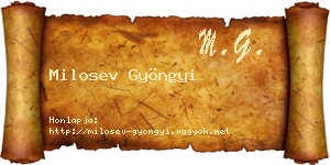 Milosev Gyöngyi névjegykártya